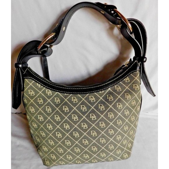 DOONEY BOURKE DB Blue/Gray Canvas Black Leather - Picture 3 of 8